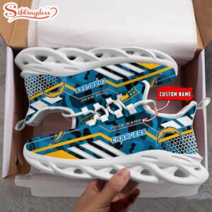 Custom Name NFL Los Angeles Chargers Clunky Max Soul Shoes