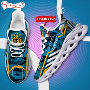 Custom Name NFL Los Angeles Chargers Clunky Max Soul Shoes