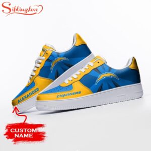 Custom Name NFL Los Angeles Chargers Football Air Force 1 Shoes Gift For Fans