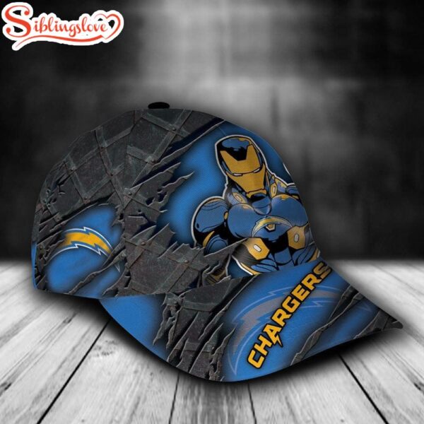 Custom Name NFL Los Angeles Chargers Iron Man All Over Print 3D Classic Cap