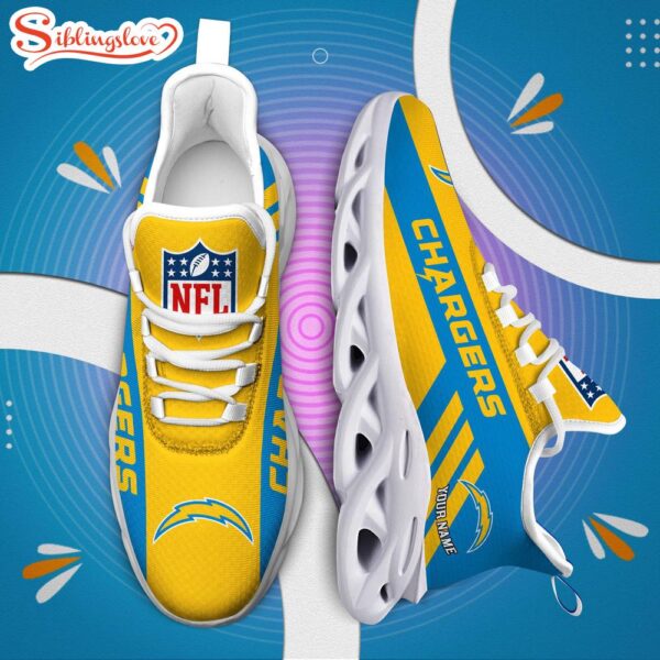 Custom Name NFL Los Angeles Chargers Max Soul Shoes Gift For Fans