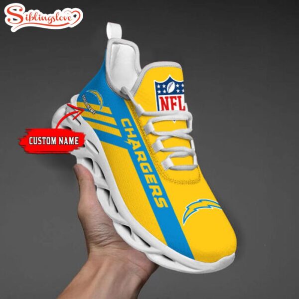 Custom Name NFL Los Angeles Chargers Max Soul Shoes Gift For Fans