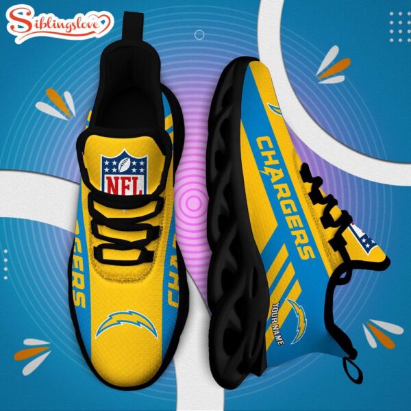 Custom Name NFL Los Angeles Chargers Max Soul Shoes Gift For Fans