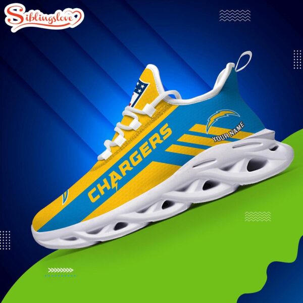 Custom Name NFL Los Angeles Chargers Max Soul Shoes Gift For Fans