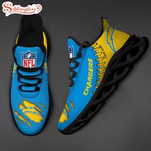 Custom Name NFL Los Angeles Chargers Max Soul Shoes