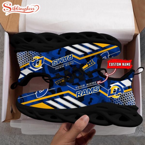 Custom Name NFL Los Angeles Rams Clunky Max Soul Shoes