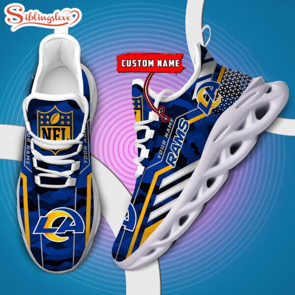 Custom Name NFL Los Angeles Rams Clunky Max Soul Shoes