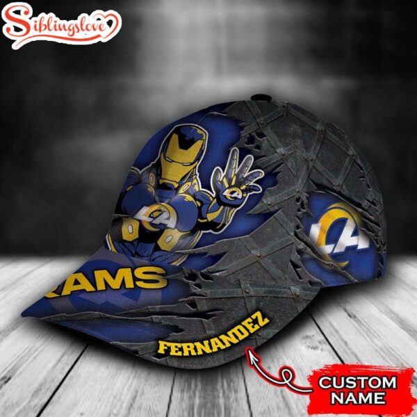 Custom Name NFL Los Angeles Rams Iron Man All Over Print 3D Classic Cap