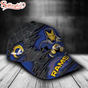 Custom Name NFL Los Angeles Rams Iron Man All Over Print 3D Classic Cap