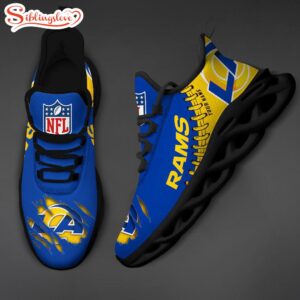 Custom Name NFL Los Angeles Rams Max Soul Shoes