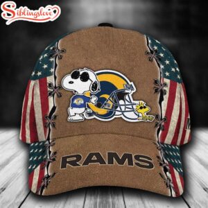 Custom Name NFL Los Angeles Rams Snoopy All Over Print 3D Classic Cap