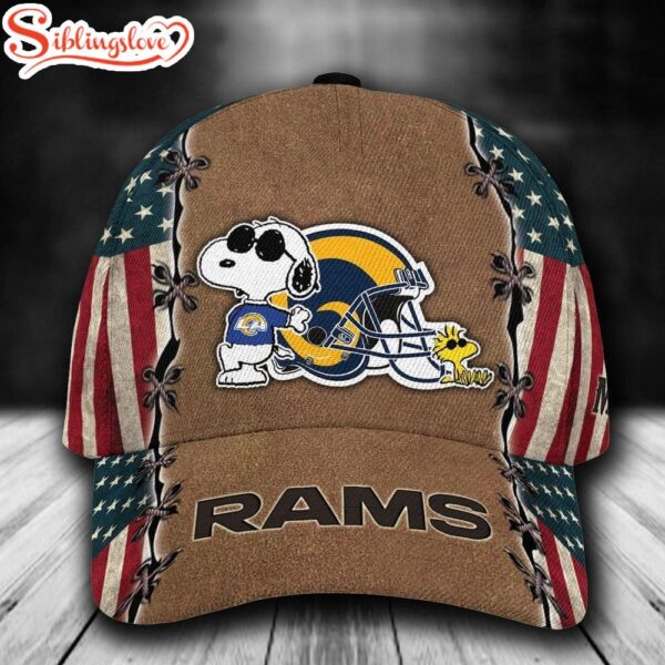 Custom Name NFL Los Angeles Rams Snoopy All Over Print 3D Classic Cap