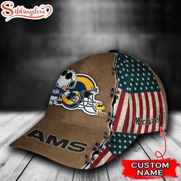 Custom Name NFL Los Angeles Rams Snoopy All Over Print 3D Classic Cap