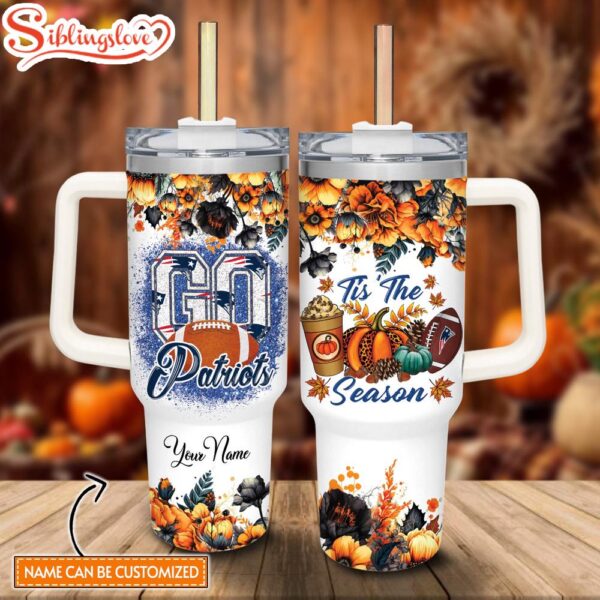 Custom Name NFL New England Patriots Custom Stanley Tumbler 40oz With Handle