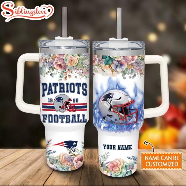 Custom Name NFL New England Patriots Football Custom Stanley Tumbler 40oz With Handle