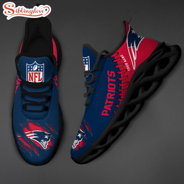 Custom Name NFL New England Patriots Max Soul Shoes