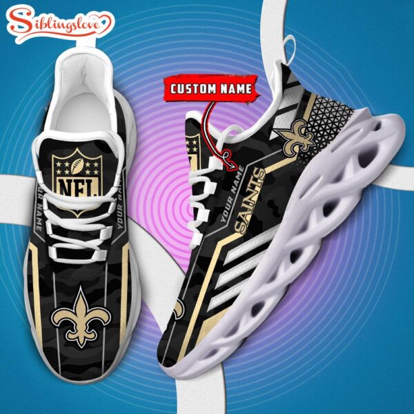 Custom Name NFL New Orleans Saints Clunky Max Soul Shoes