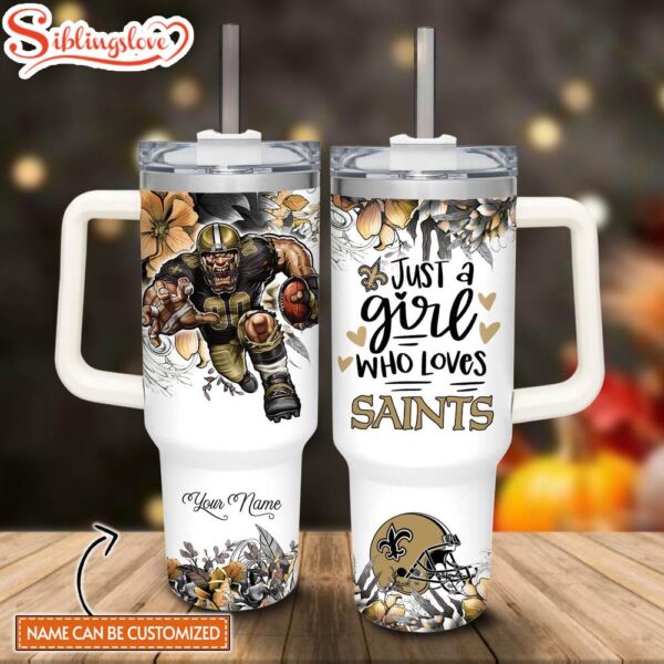 Custom Name NFL New Orleans Saints Custom Stanley Tumbler 40oz With Handle