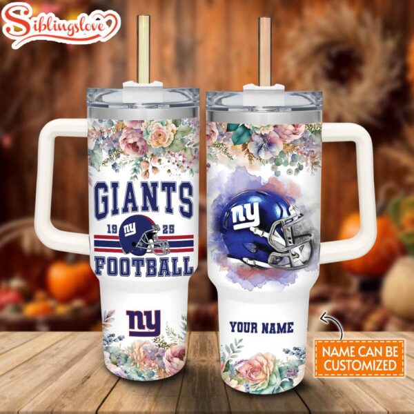 Custom Name NFL New York Giants Custom Stanley Tumbler 40oz With Handle