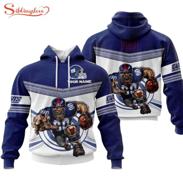 Custom Name NFL New York Giants Mascot All Over Print Hoodie Shirt