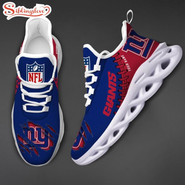 Custom Name NFL New York Giants Max Soul Shoes