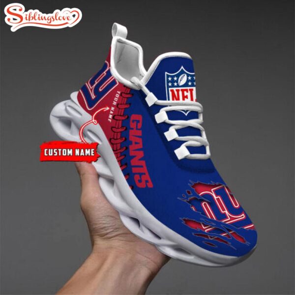 Custom Name NFL New York Giants Max Soul Shoes