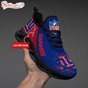 Custom Name NFL New York Giants Max Soul Shoes