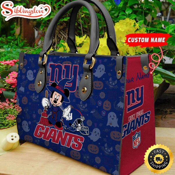 Custom Name NFL New York Giants Minnie Mouse Sport Women Handbag