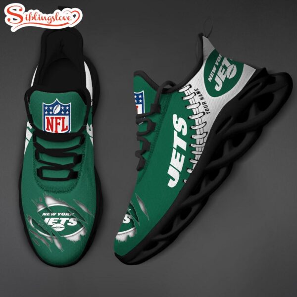 Custom Name NFL New York Jets Max Soul Shoes