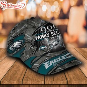 Custom Name NFL Philadelphia Eagles God First Family Second All Over Print 3D Classic Cap