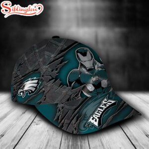 Custom Name NFL Philadelphia Eagles Iron Man All Over Print 3D Classic Cap