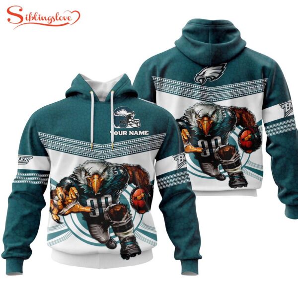 Custom Name NFL Philadelphia Eagles Mascot All Over Print Hoodie Shirt