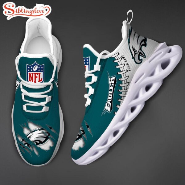 Custom Name NFL Philadelphia Eagles Max Soul Shoes