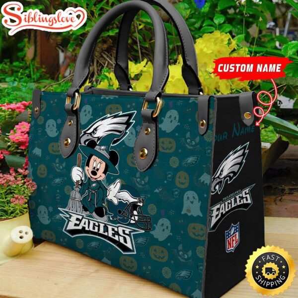 Custom Name NFL Philadelphia Eagles Minnie Mouse Sport Women Handbag