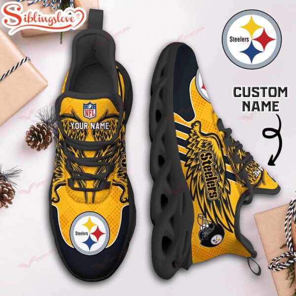 Custom Name NFL Pittsburgh Steelers Max Soul Shoes For Men And Women