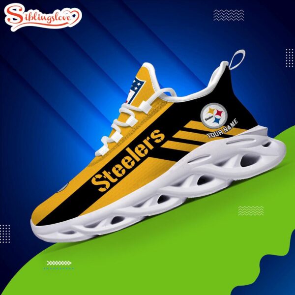 Custom Name NFL Pittsburgh Steelers Max Soul Shoes Gift For Fans