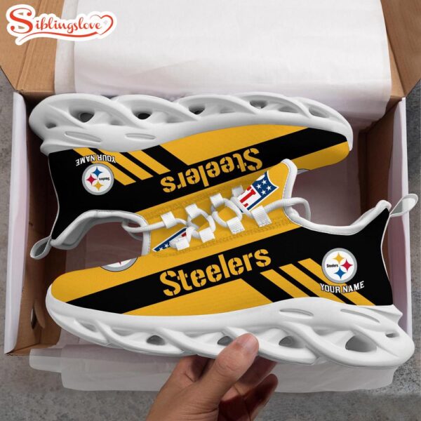 Custom Name NFL Pittsburgh Steelers Max Soul Shoes Gift For Fans