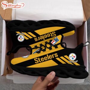 Custom Name NFL Pittsburgh Steelers Max Soul Shoes Gift For Fans