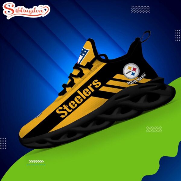 Custom Name NFL Pittsburgh Steelers Max Soul Shoes Gift For Fans