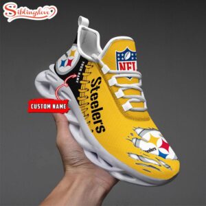 Custom Name NFL Pittsburgh Steelers Max Soul Shoes