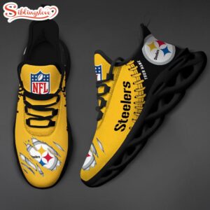 Custom Name NFL Pittsburgh Steelers Max Soul Shoes