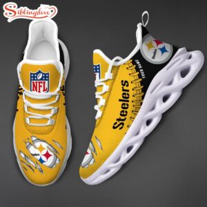 Custom Name NFL Pittsburgh Steelers Max Soul Shoes