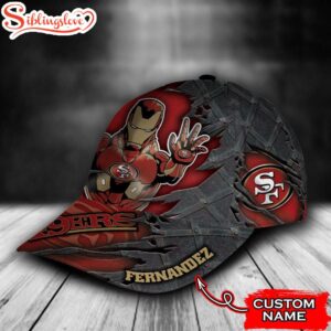 Custom Name NFL San Francisco 49ers Iron Man All Over Print 3D Classic Cap