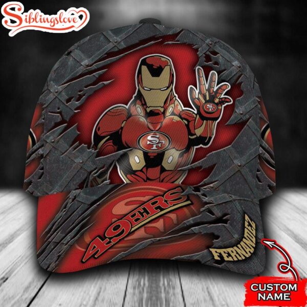 Custom Name NFL San Francisco 49ers Iron Man All Over Print 3D Classic Cap