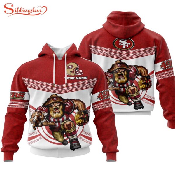 Custom Name NFL San Francisco 49ers Mascot All Over Print Hoodie Shirt