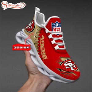 Custom Name NFL San Francisco 49ers Max Soul Shoes