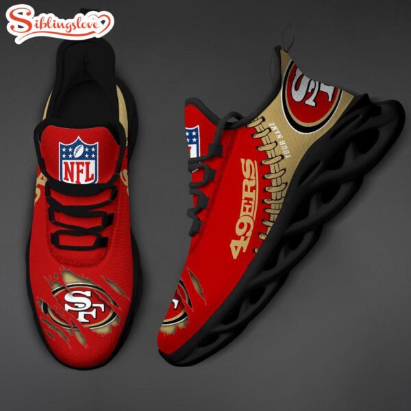 Custom Name NFL San Francisco 49ers Max Soul Shoes