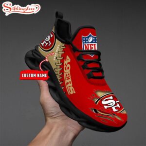 Custom Name NFL San Francisco 49ers Max Soul Shoes