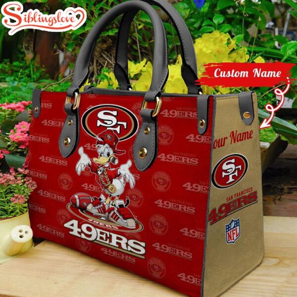 Custom Name NFL San Francisco ers Donald Duck Leather Handbag For Fans