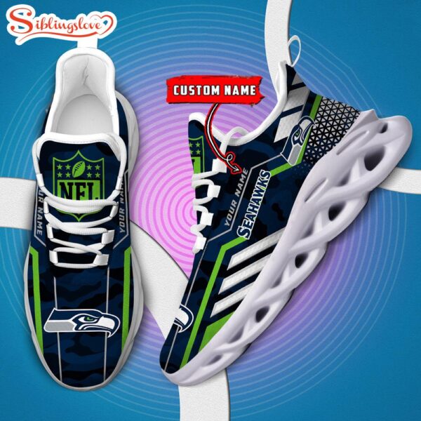 Custom Name NFL Seattle Seahawks Clunky Max Soul Shoes